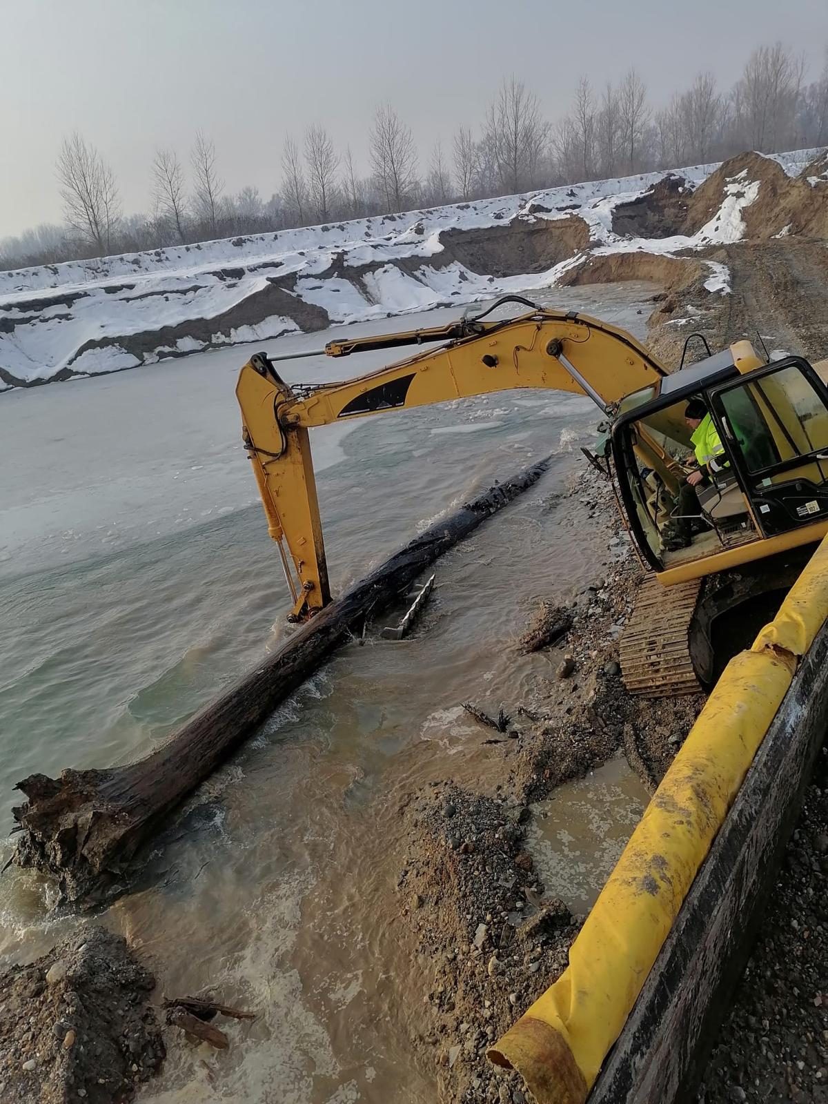 Out of the frozen water
